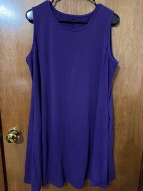 Sleeveless Purple Sleeveless Women's Swim Coverup dress